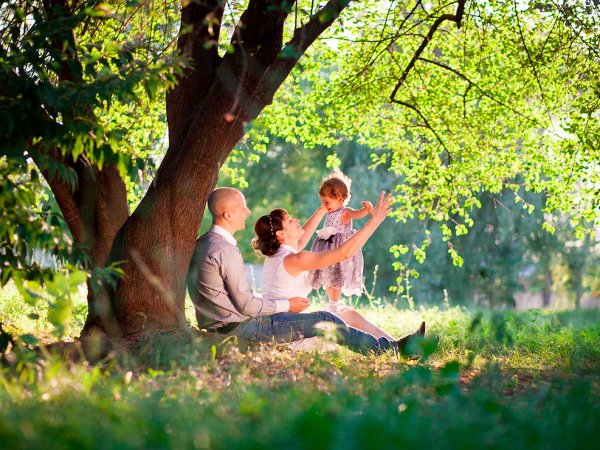 Фотосессия на природе летом семейная пикник