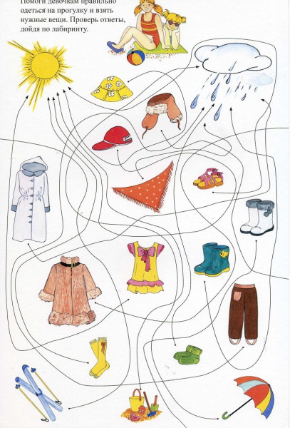 Одежда задания для детей