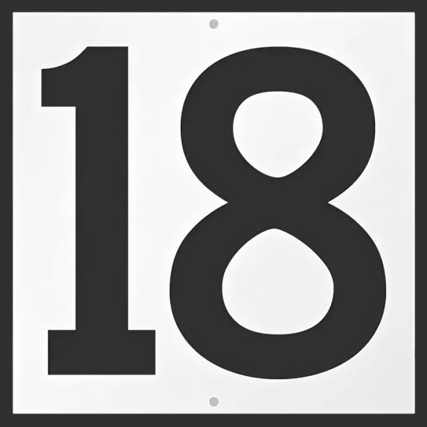 Цифра 18 в круге