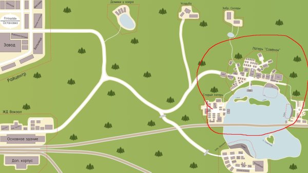 Карта лагеря совёнок Бесконечное лето