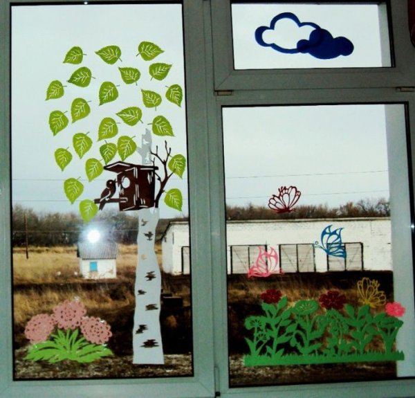 Детский сад Весна декор на окна