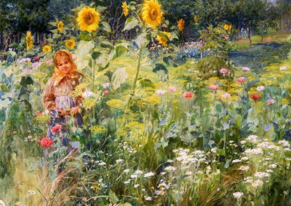 Ф.В.Сычков в подсолнухах