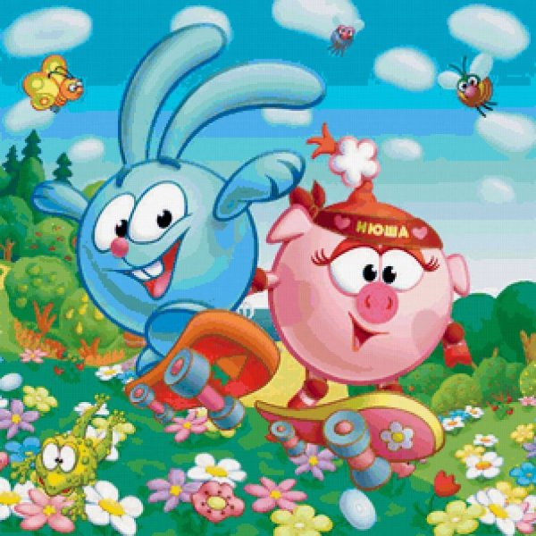 Смешарики Нюша Крош и Ежик