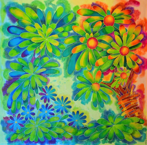 Батик на тему лето