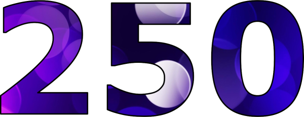 Цифры 50 100 150 200 250