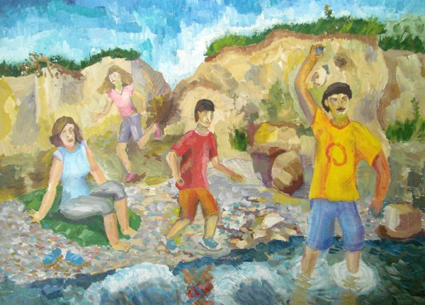 Рисунок семья на отдыхе