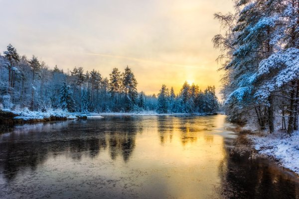 Зимний пейзаж с рекой