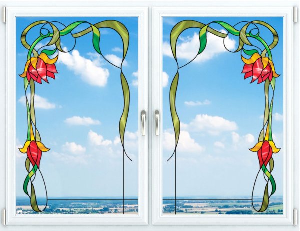 Весенние витражи на окна