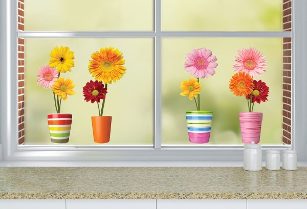 Декоративные цветы на окна