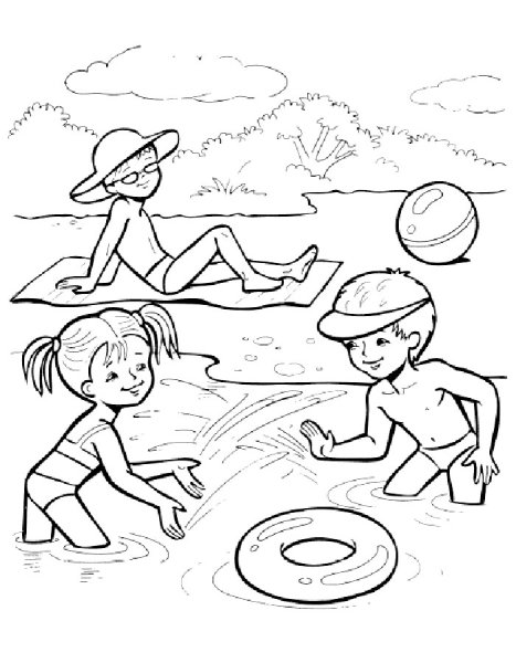 В море. Раскраска