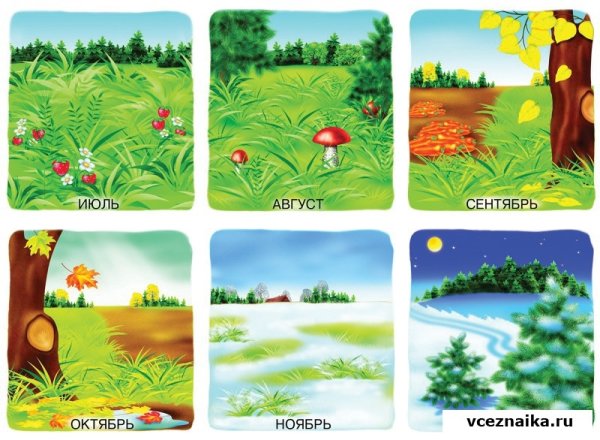 Карточки времена года