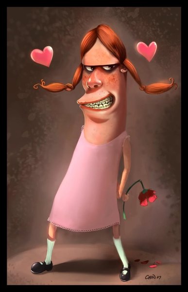 Кудрявая девочка из мультика