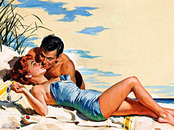 Красивая пара на пляже