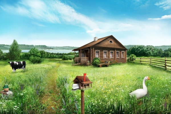 Природа в деревне озеро