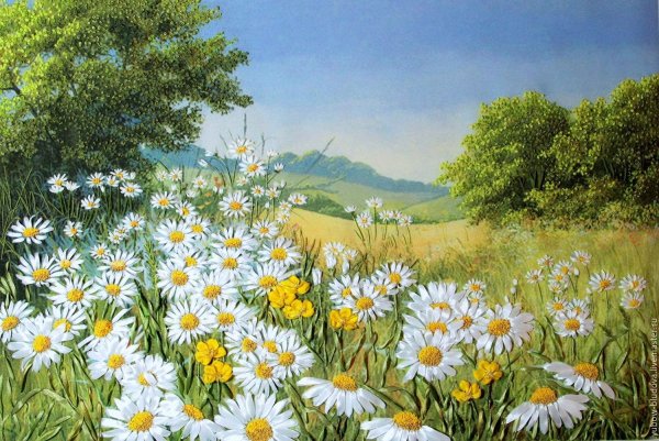 Рисование бабочки летают над лугом