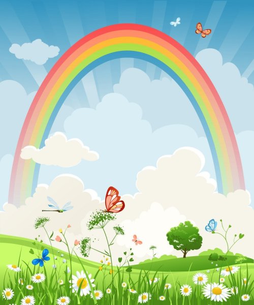 Мальчик и девочка с растениями мультяшные