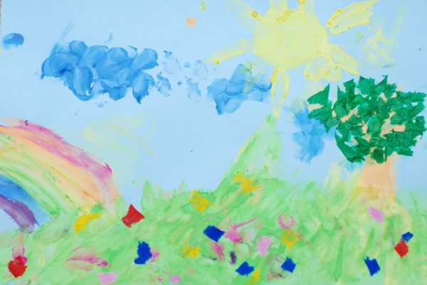 Рисование лето акварель в детском саду