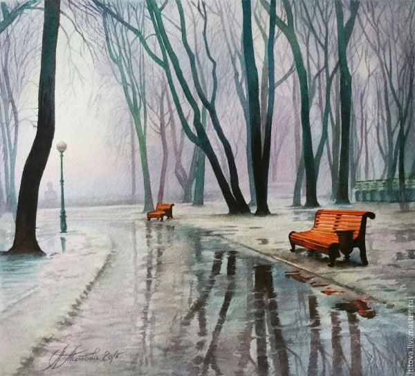 Любовь Титова акварель пейзаж