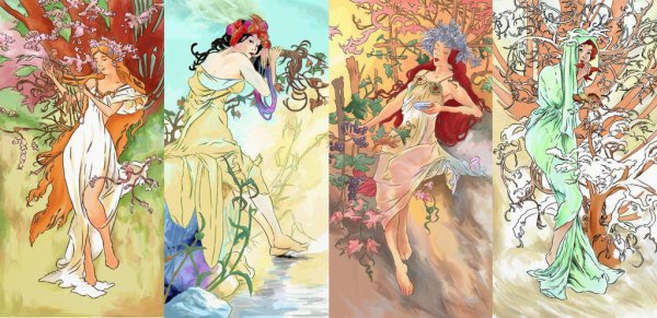 Четыре времени года девушки