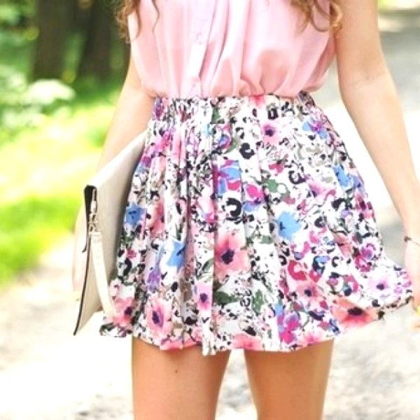 Мини юбка в цветочек