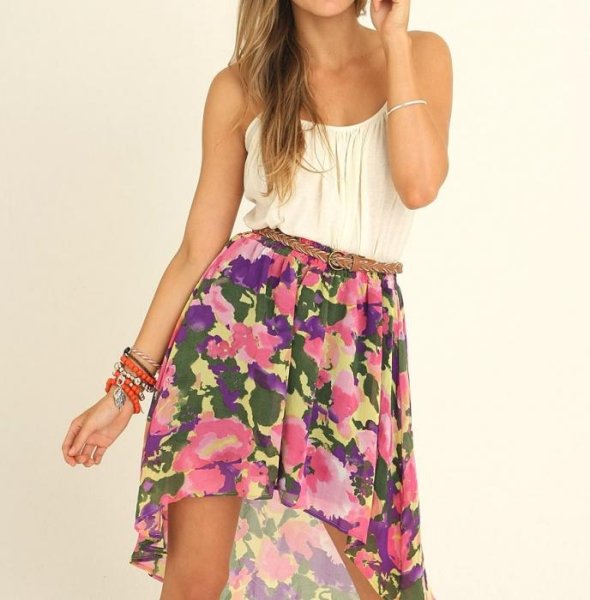 Дешевая юбка летняя в цветочек