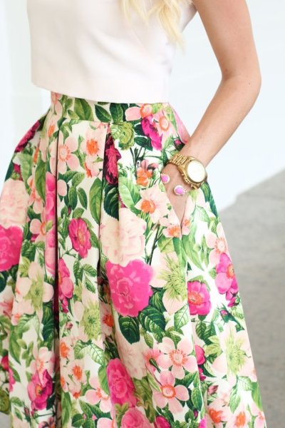 Юбка с цветочным принтом