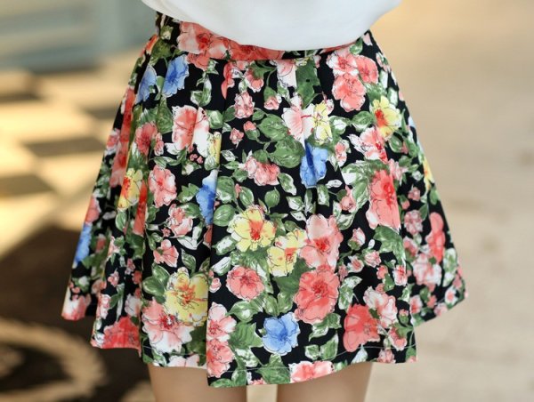 Юбка летняя в цветочек