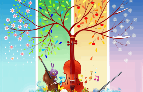 Дерево с музыкальными инструментами