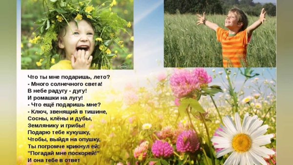 Стих про лето короткие