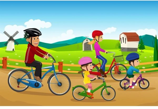 Поездка на велосипеде рисунок