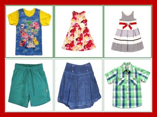 Летняя одежда карточки для детей