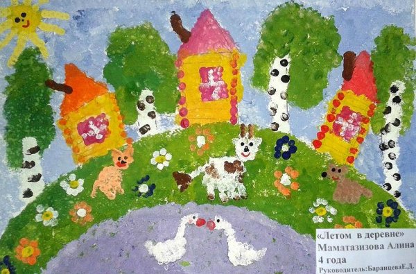 Рисование лето в подготовительной группе