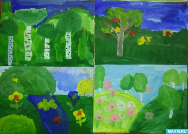 Рисование лето в старшей группе