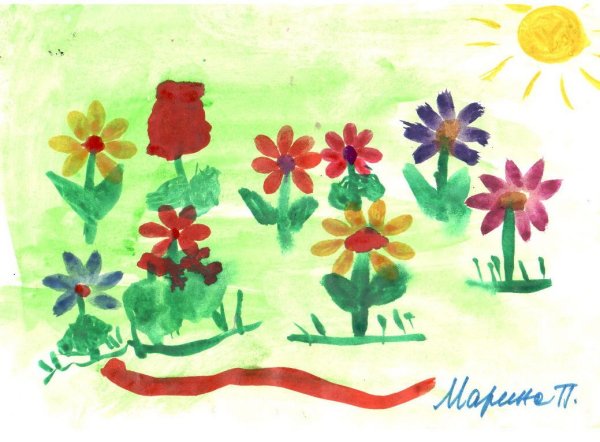 Рисование лето средняя группа