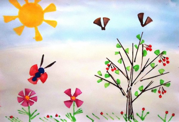 Рисование с детьми летом в детском саду