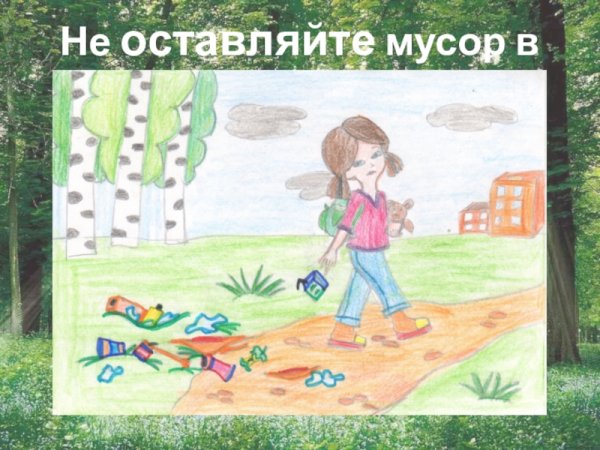 Рисунок не мусорить в лесу