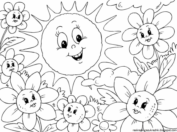 Раскраски на тему лето