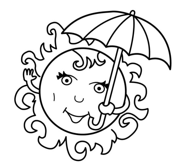 Лето раскраска для детей