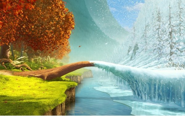 Четыре времени года в одной картине