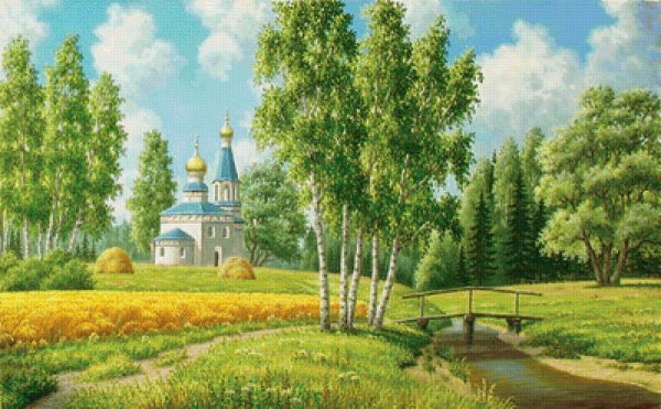Летний пейзаж с Церковью