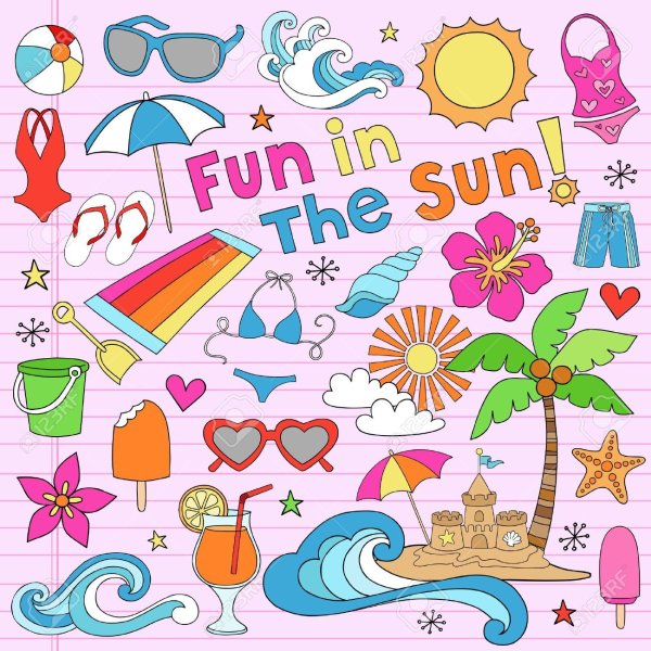 Наклейки на тему лето