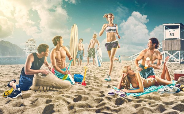 Люди на пляже