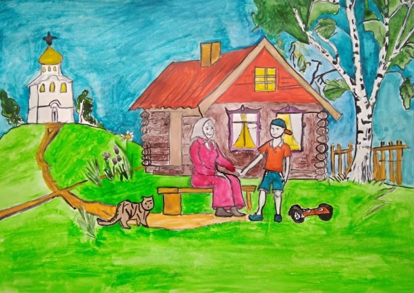 Деревня рисунок