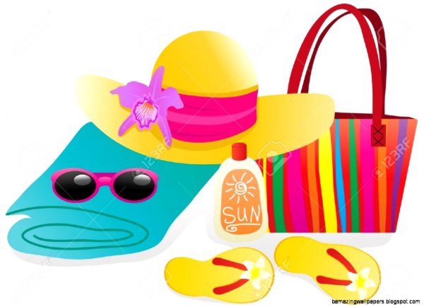 Пляжные атрибуты вектор