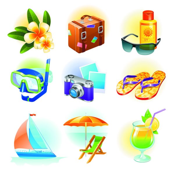 Векторный зонтик на пляже