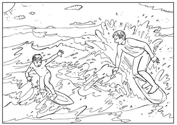 Лето раскраска для детей