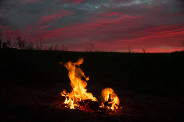 Костер в лесу
