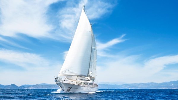 Море пляж яхта