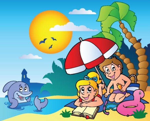 Лето дети мультяшные