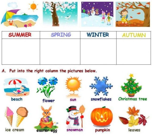 Времена года на английском